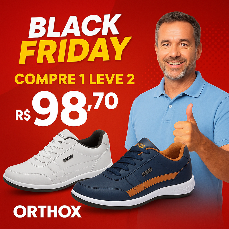[COMPRE 1, LEVE 2] OrthoX – Tênis de Conforto Ergonômico para Alívio da Dor – Unissex